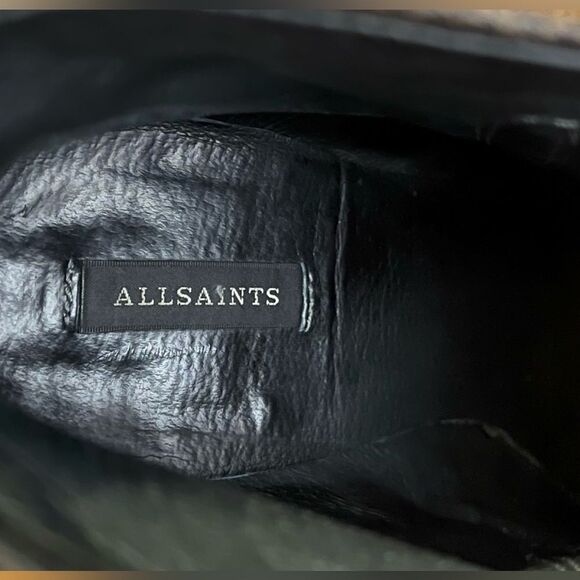 All Saints Leather Black Ankle Boots Size 9.5 - Picture 4 of 16